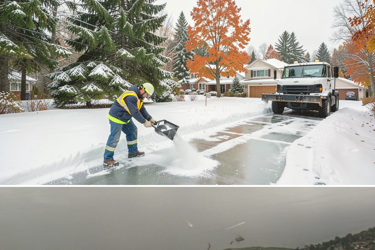 HOA Sidewalk Clearing in Des Moines, King County, WA - HOA sidewalk clearing runs after each snowfall through the winter season.