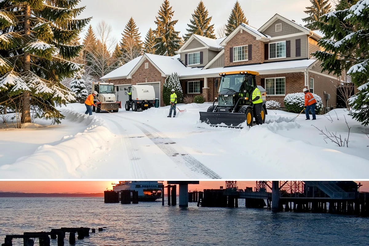 HOA Sidewalk Clearing in Edmonds, Snohomish County, WA - HOA sidewalk clearing runs after each snowfall through the winter season.