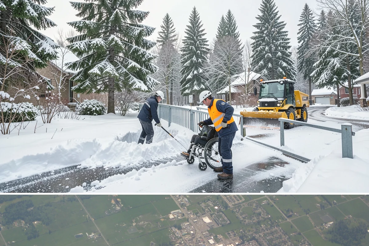 HOA Sidewalk Clearing in Enumclaw, King County, WA - HOA sidewalk clearing runs after each snowfall through the winter season.