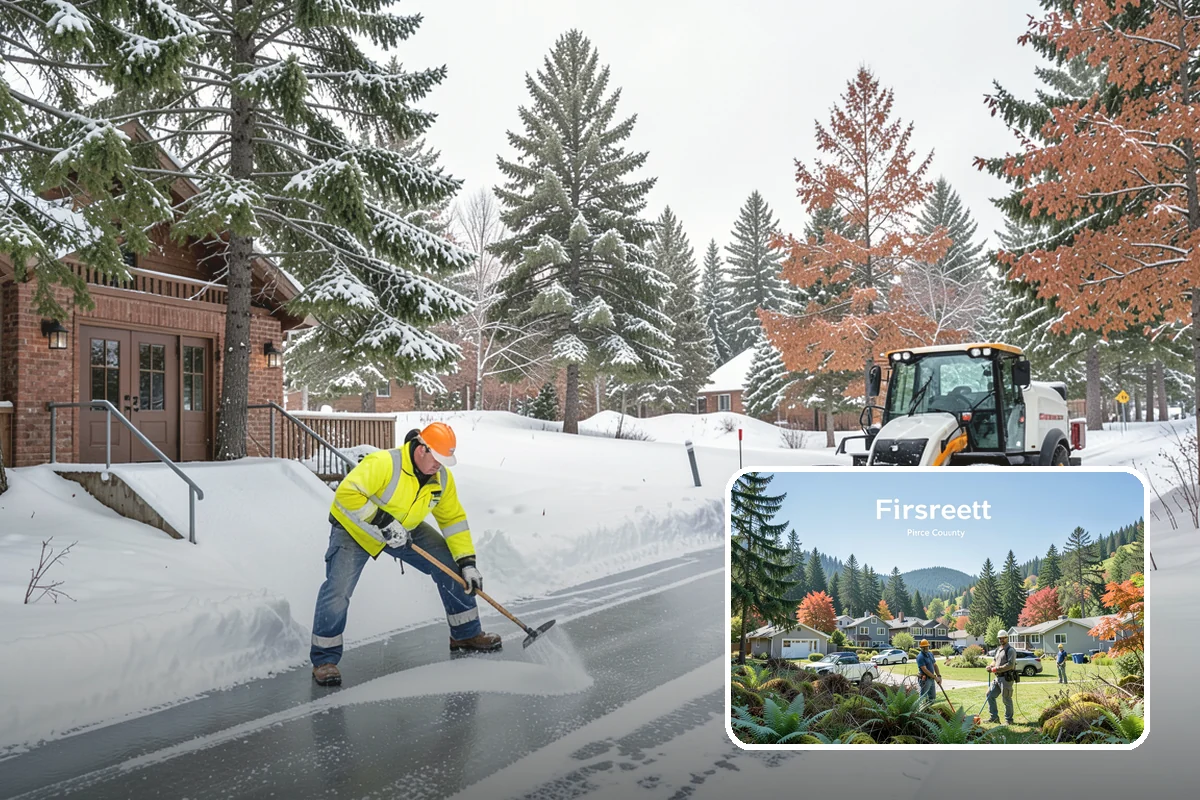 HOA Sidewalk Clearing in Fircrest, Pierce County, WA - Covers the full community walk network