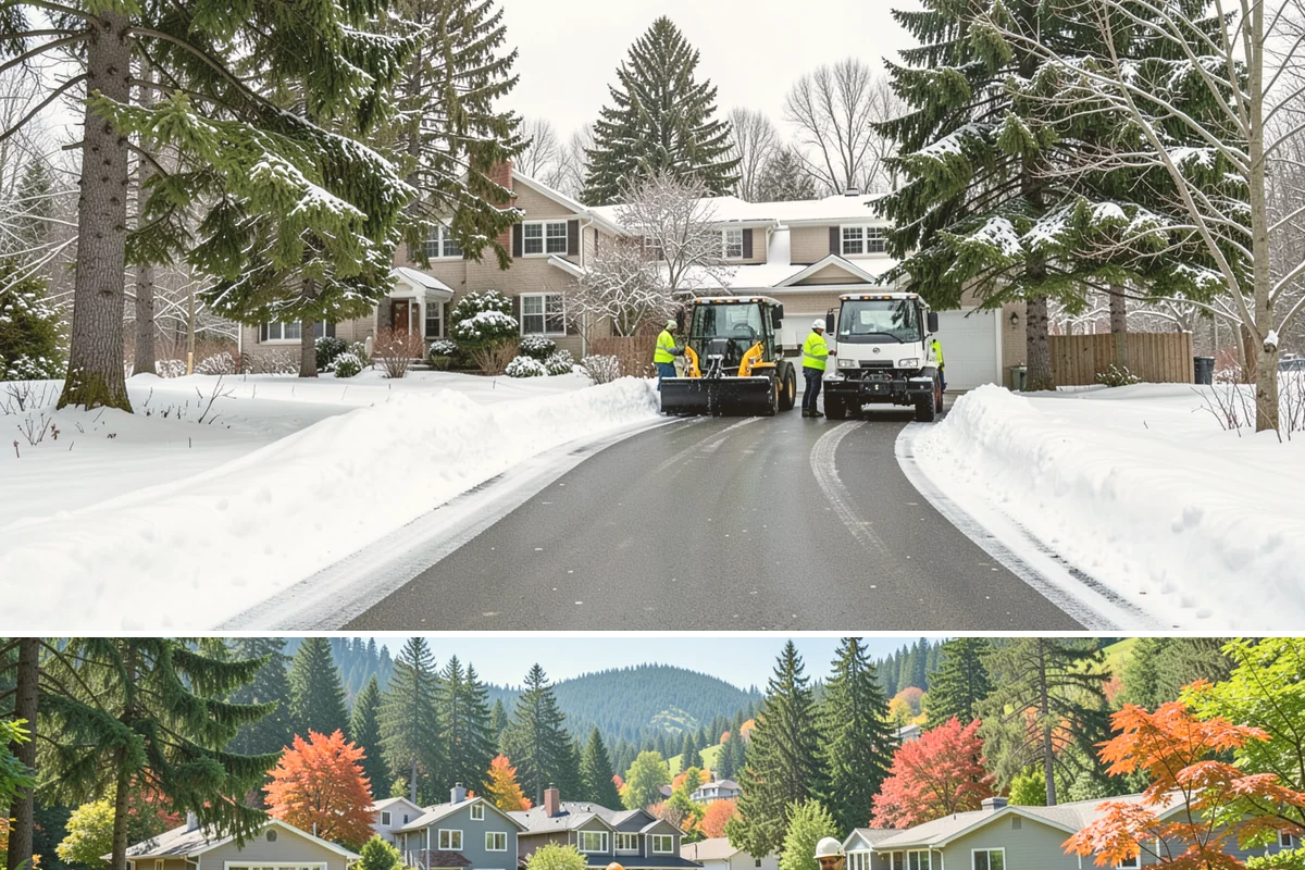 HOA Sidewalk Clearing in Fircrest, Pierce County, WA - HOA sidewalk clearing runs after each snowfall through the winter season.
