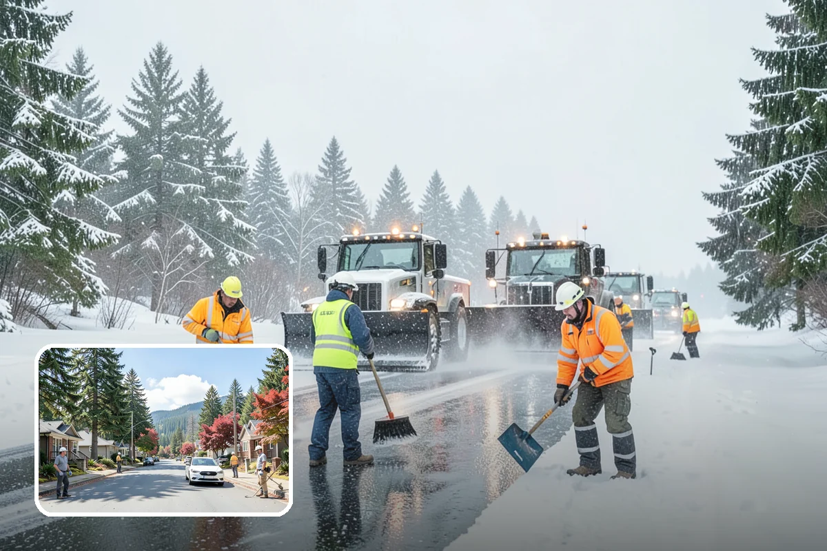 HOA Sidewalk Clearing in Hunts Point, King County, WA - Covers the full community walk network