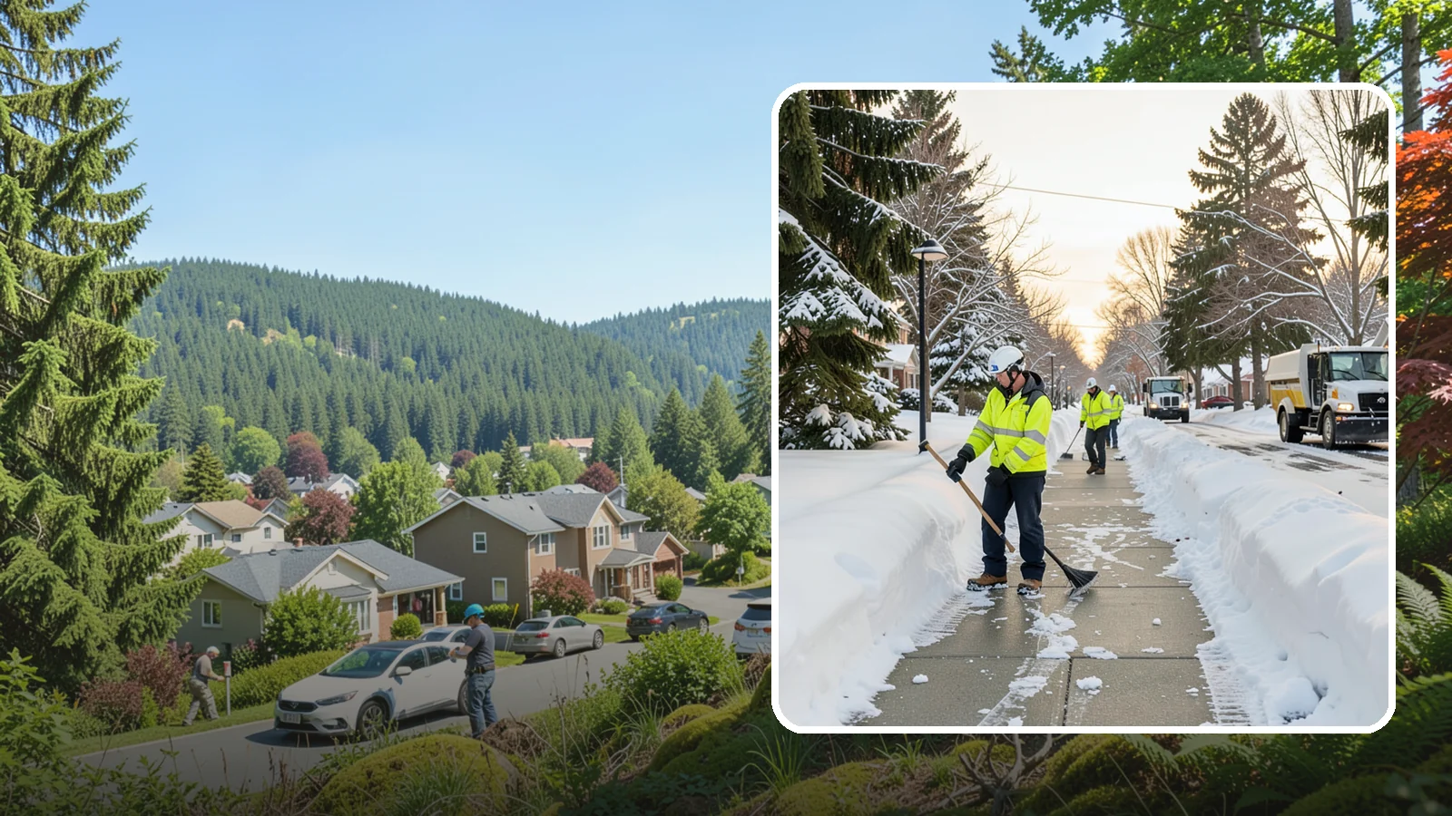 HOA Sidewalk Clearing in Index, Snohomish County, WA - We clear the shared sidewalk network across HOA communities so every resident has safe passage.
