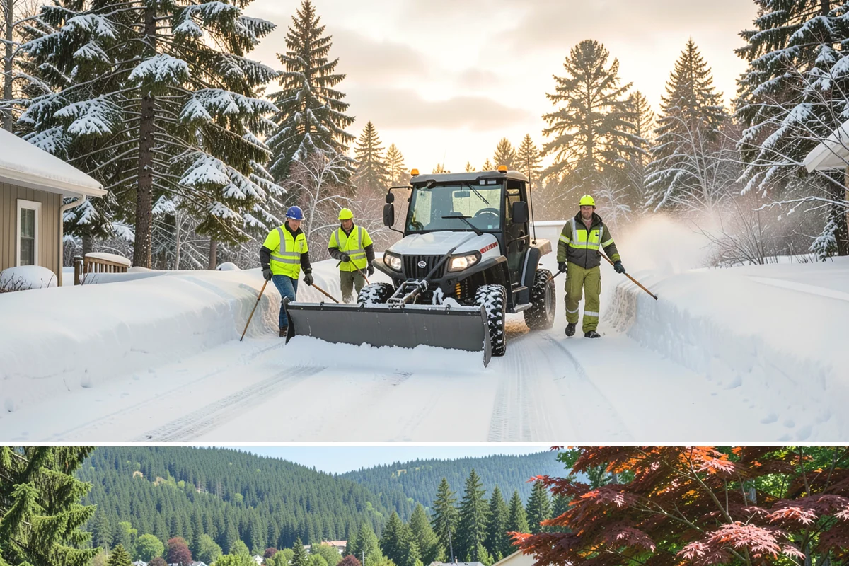 HOA Sidewalk Clearing in Index, Snohomish County, WA - HOA sidewalk clearing runs after each snowfall through the winter season.
