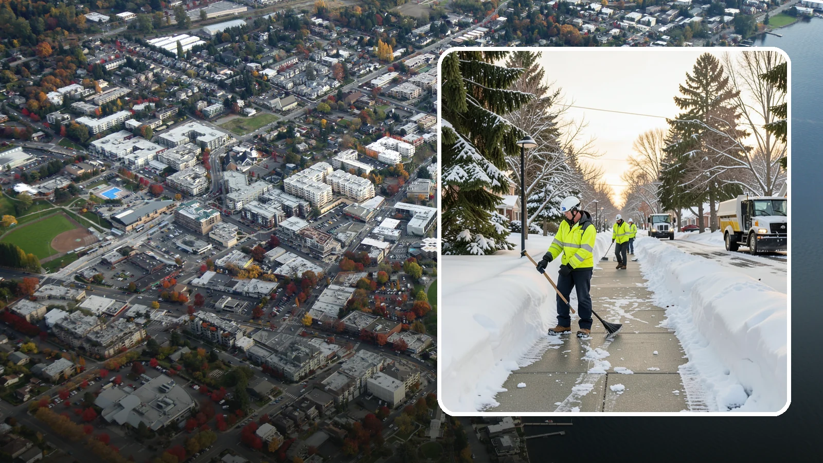 HOA Sidewalk Clearing in Kirkland, King County, WA - We clear the shared sidewalk network across HOA communities so every resident has safe passage.