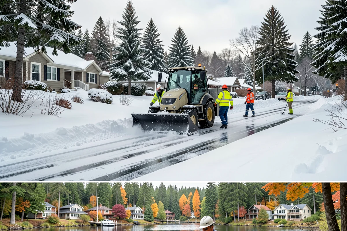 HOA Sidewalk Clearing in La Conner, Skagit County, WA - HOA sidewalk clearing runs after each snowfall through the winter season.