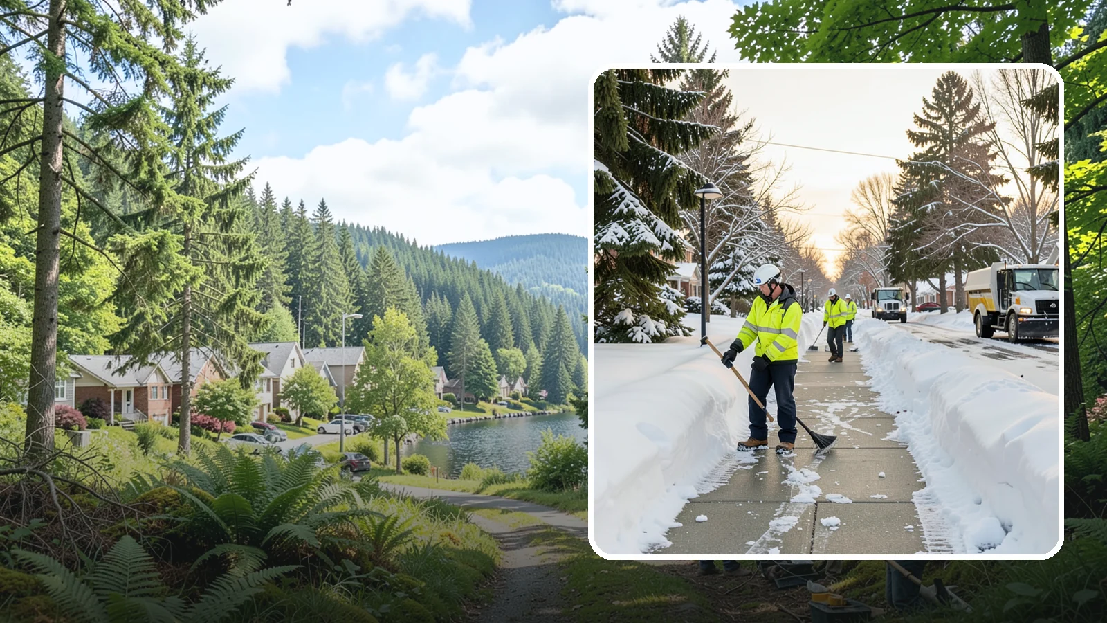 HOA Sidewalk Clearing in Lake Forest Park, King County, WA - We clear the shared sidewalk network across HOA communities so every resident has safe passage.