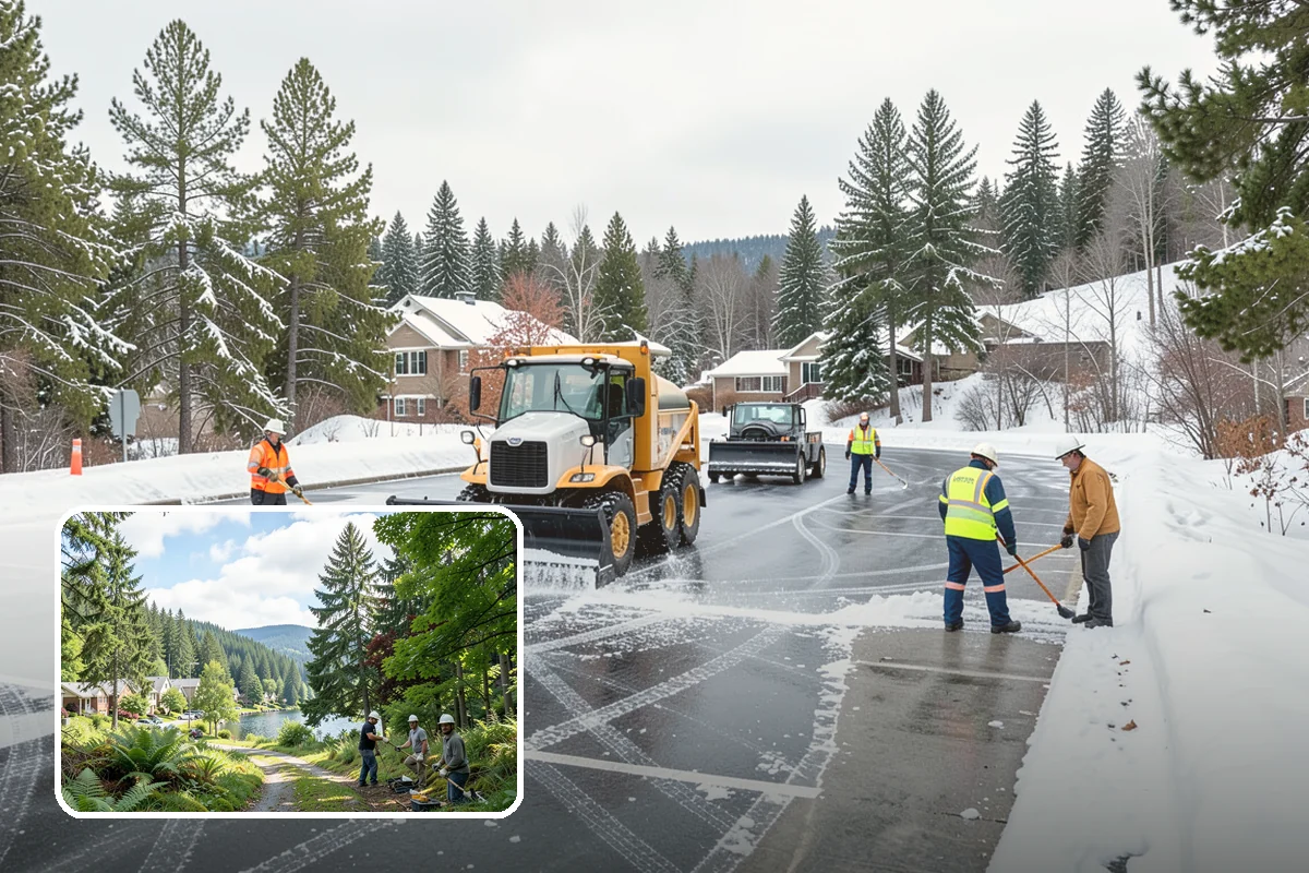 HOA Sidewalk Clearing in Lake Forest Park, King County, WA - Covers the full community walk network