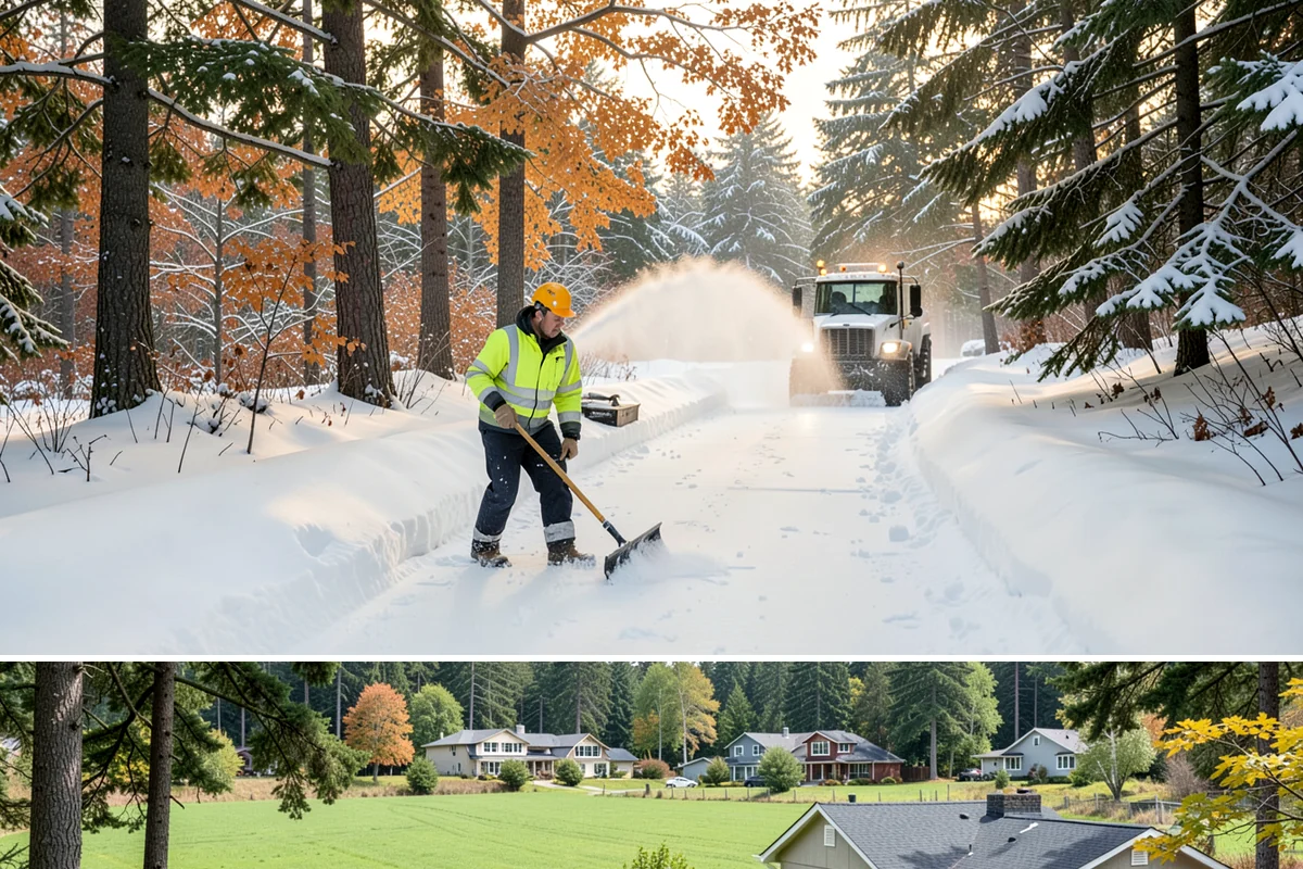 HOA Sidewalk Clearing in Lyman, Skagit County, WA - HOA sidewalk clearing runs after each snowfall through the winter season.