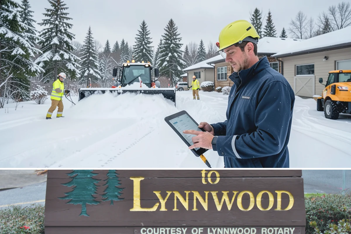 HOA Sidewalk Clearing in Lynnwood, Snohomish County, WA - HOA sidewalk clearing runs after each snowfall through the winter season.