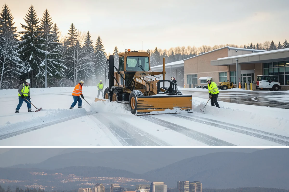 HOA Sidewalk Clearing in Medina, King County, WA - HOA sidewalk clearing runs after each snowfall through the winter season.