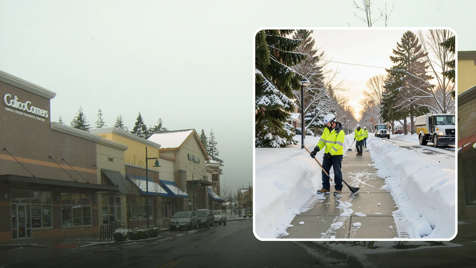 HOA Sidewalk Clearing in Mill Creek, Snohomish County, WA - We clear the shared sidewalk network across HOA communities so every resident has safe passage.