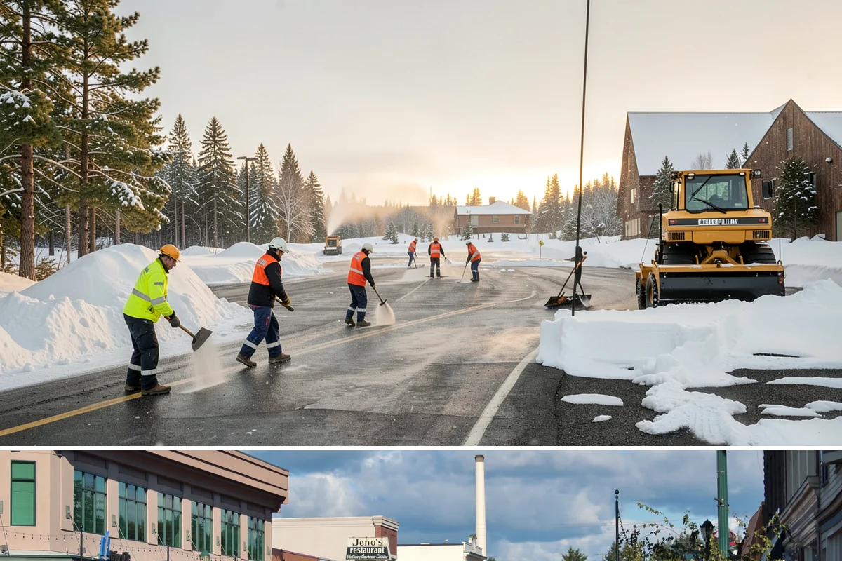 HOA Sidewalk Clearing in Monroe, Snohomish County, WA - HOA sidewalk clearing runs after each snowfall through the winter season.