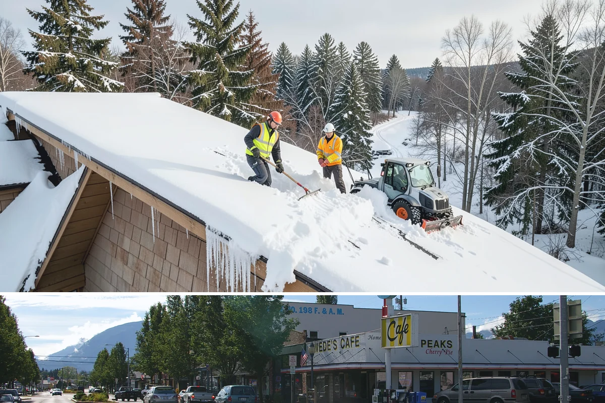HOA Sidewalk Clearing in North Bend, King County, WA - HOA sidewalk clearing runs after each snowfall through the winter season.