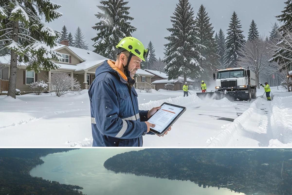HOA Sidewalk Clearing in Sammamish, King County, WA - HOA sidewalk clearing runs after each snowfall through the winter season.