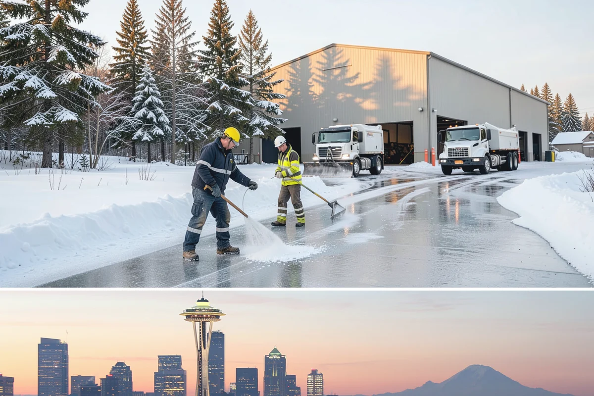 HOA Sidewalk Clearing in Seattle, King County, WA - HOA sidewalk clearing runs after each snowfall through the winter season.