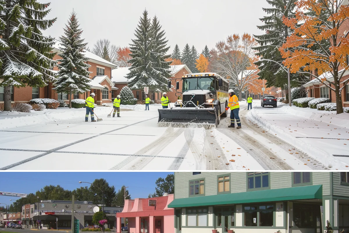 HOA Sidewalk Clearing in Snoqualmie, King County, WA - HOA sidewalk clearing runs after each snowfall through the winter season.