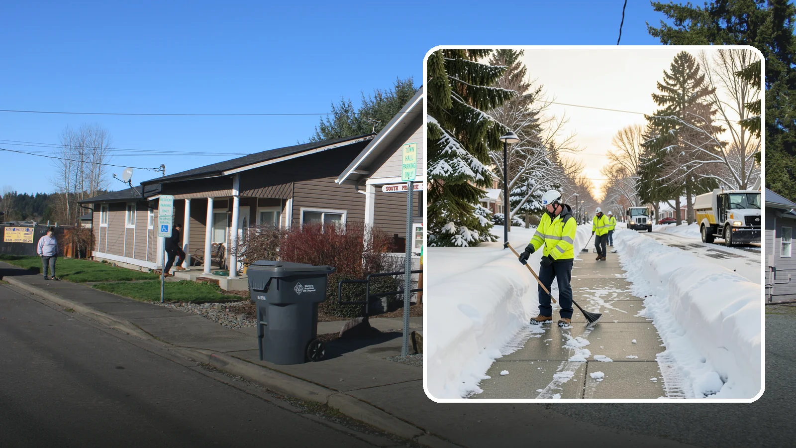 HOA Sidewalk Clearing in South Prairie, Pierce County, WA - We clear the shared sidewalk network across HOA communities so every resident has safe passage.