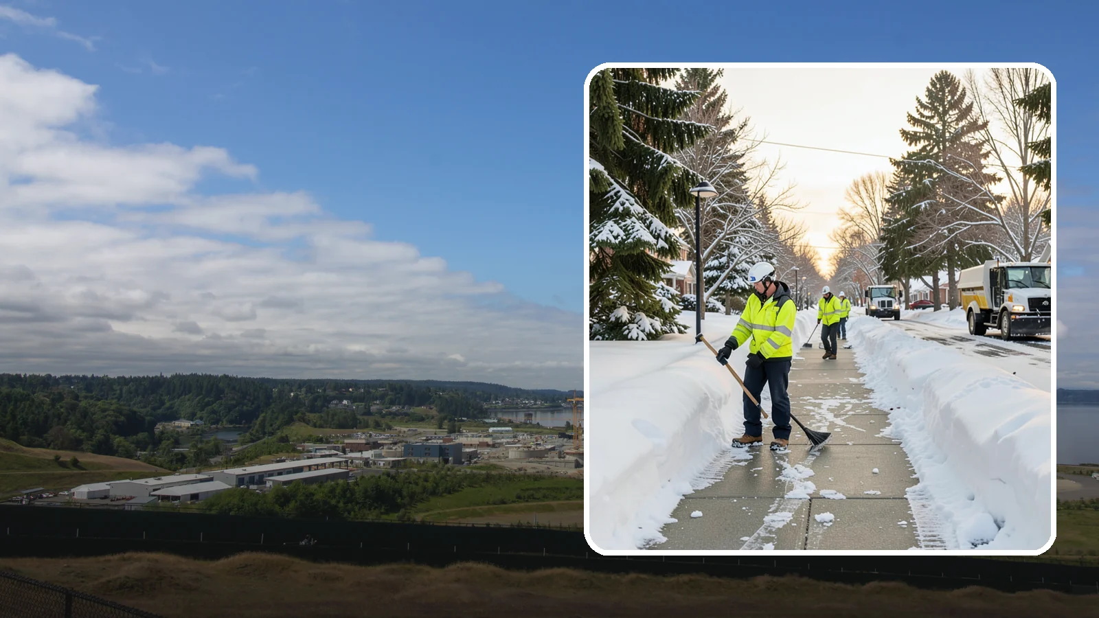 HOA Sidewalk Clearing in University Place, Pierce County, WA - We clear the shared sidewalk network across HOA communities so every resident has safe passage.