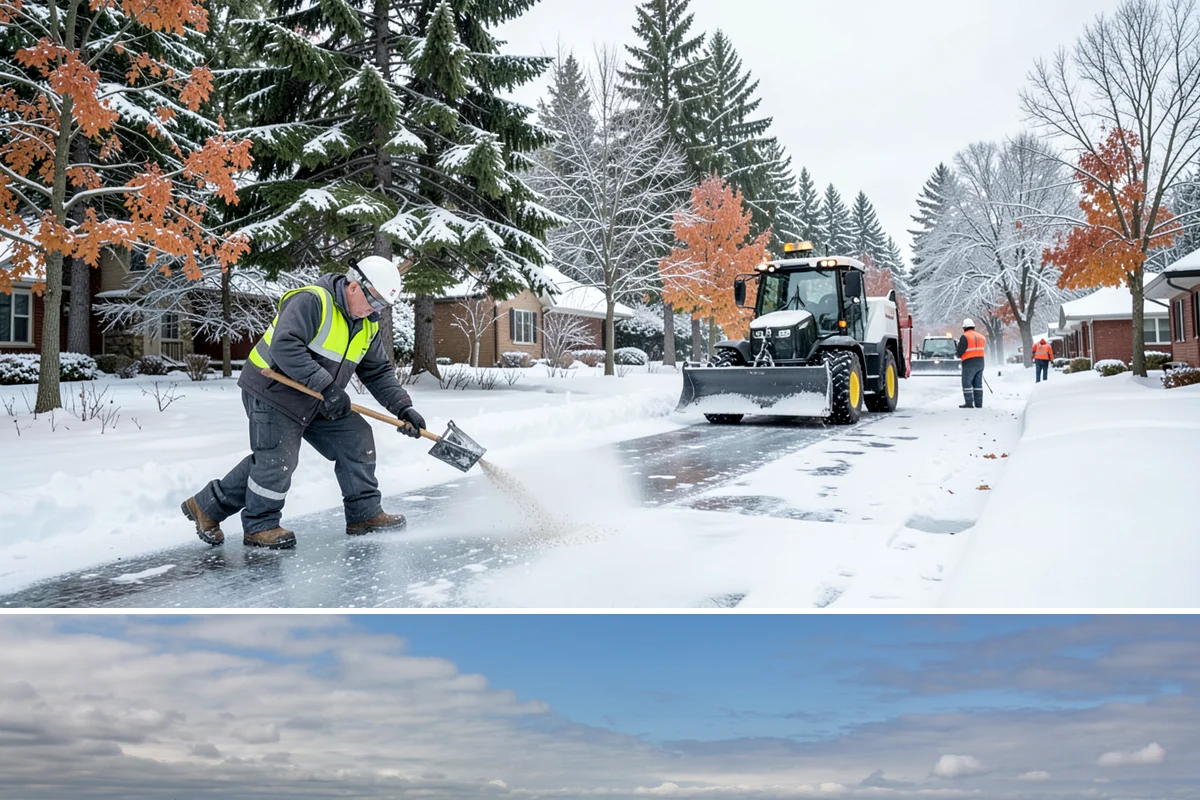 HOA Sidewalk Clearing in University Place, Pierce County, WA - HOA sidewalk clearing runs after each snowfall through the winter season.