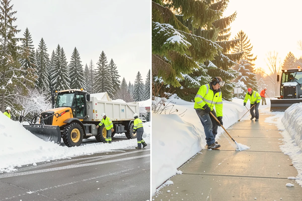 HOA Snow Hauling in Algona, King County, WA - We review pile locations and blocked areas with the board