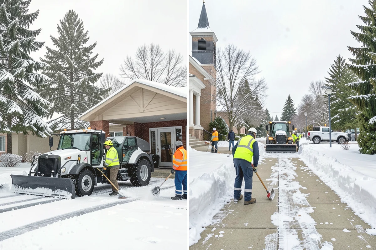 HOA Snow Hauling in Anacortes, Skagit County, WA - We review pile locations and blocked areas with the board