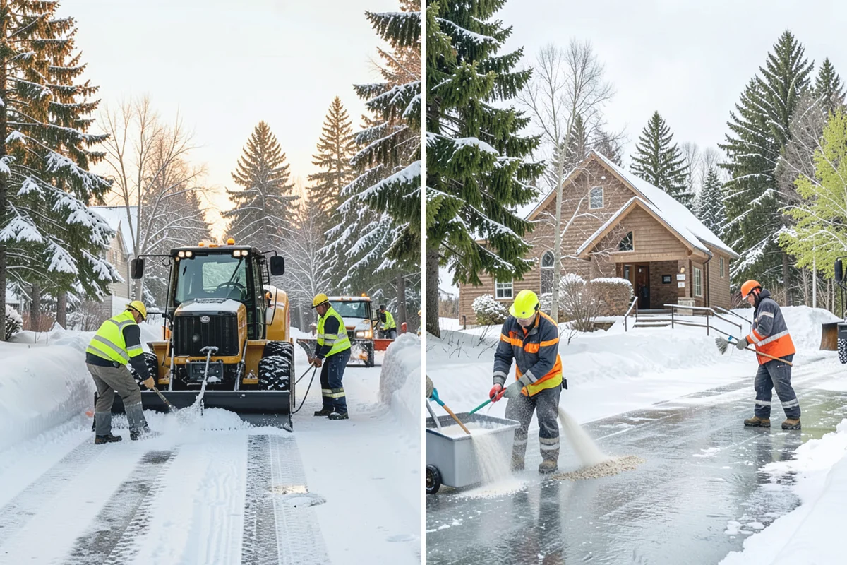 HOA Snow Hauling in Auburn, King County, WA - We review pile locations and blocked areas with the board