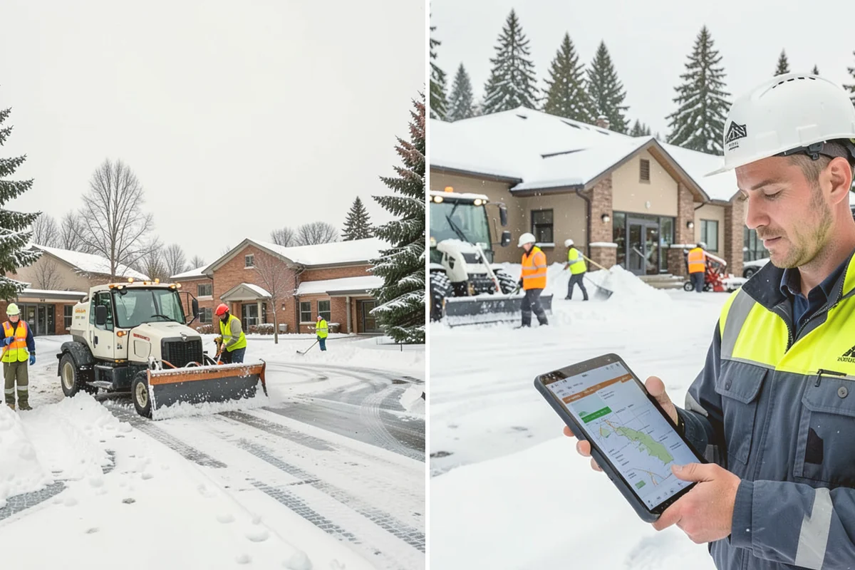 HOA Snow Hauling in Bellevue, King County, WA - We review pile locations and blocked areas with the board