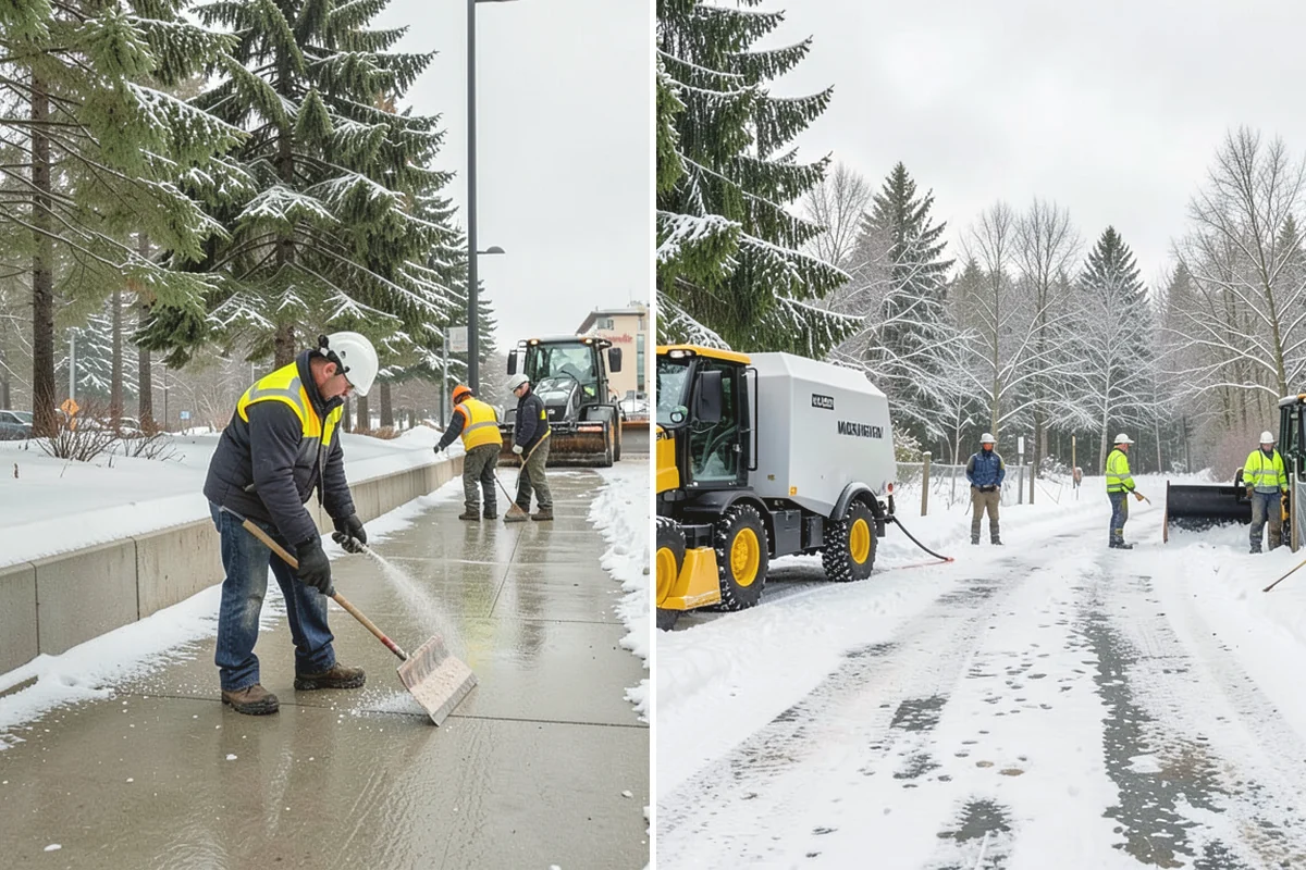 HOA Snow Hauling in Black Diamond, King County, WA - We review pile locations and blocked areas with the board