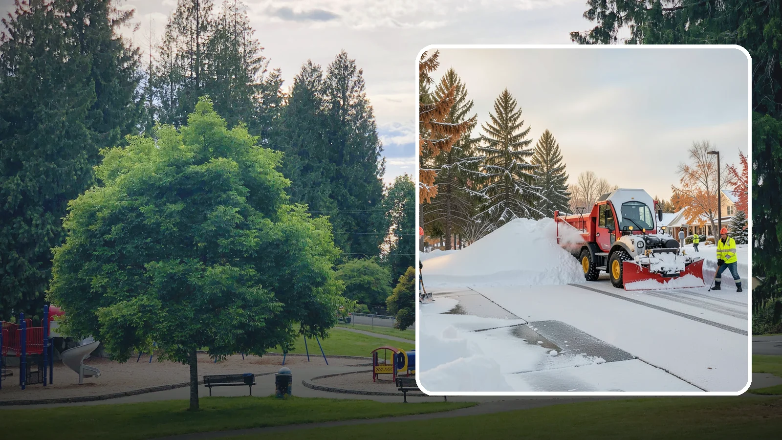 HOA Snow Hauling in Bonney Lake, Pierce County, WA - We haul snow out of HOA communities when piled accumulation starts blocking parking, drives, and common areas.