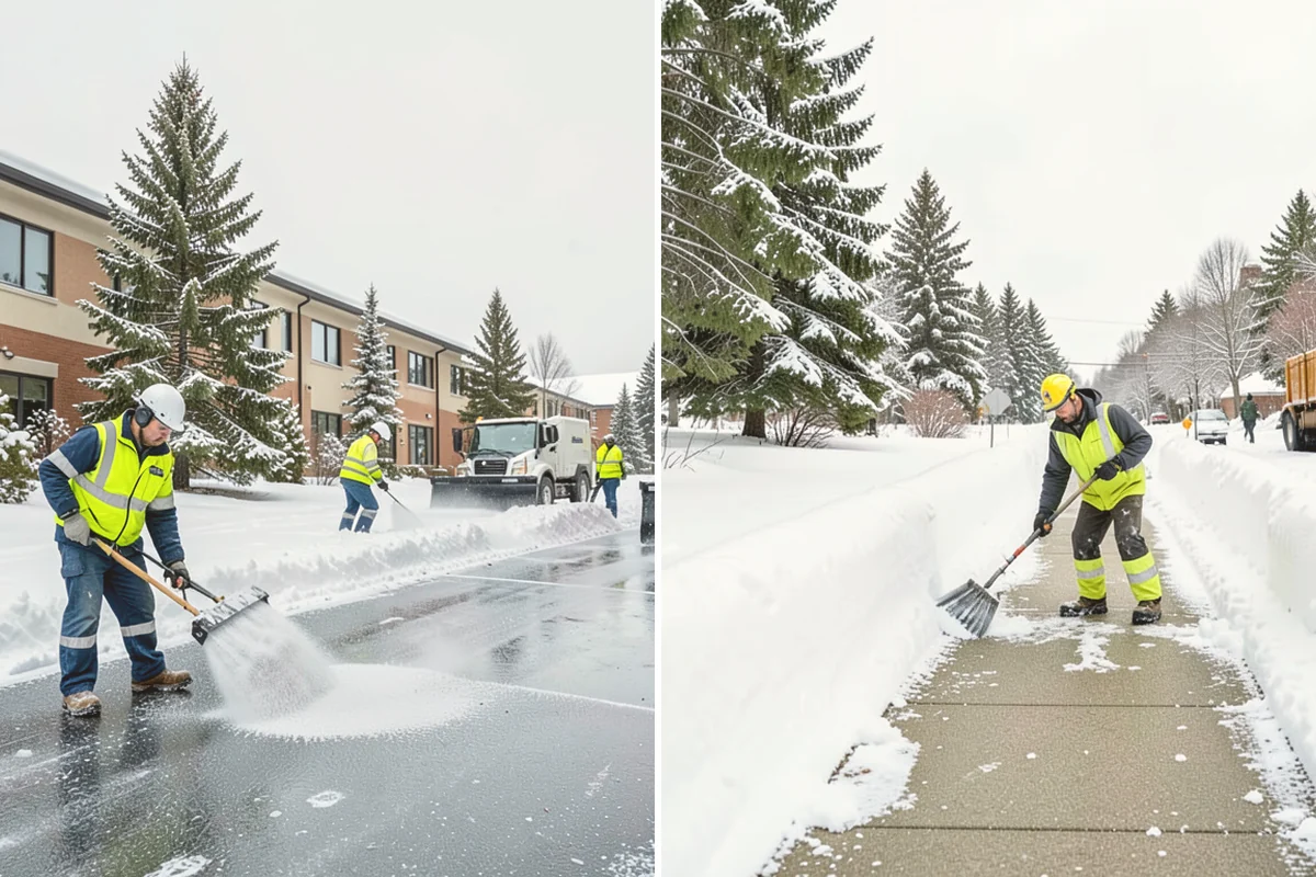 HOA Snow Hauling in Brier, Snohomish County, WA - We review pile locations and blocked areas with the board