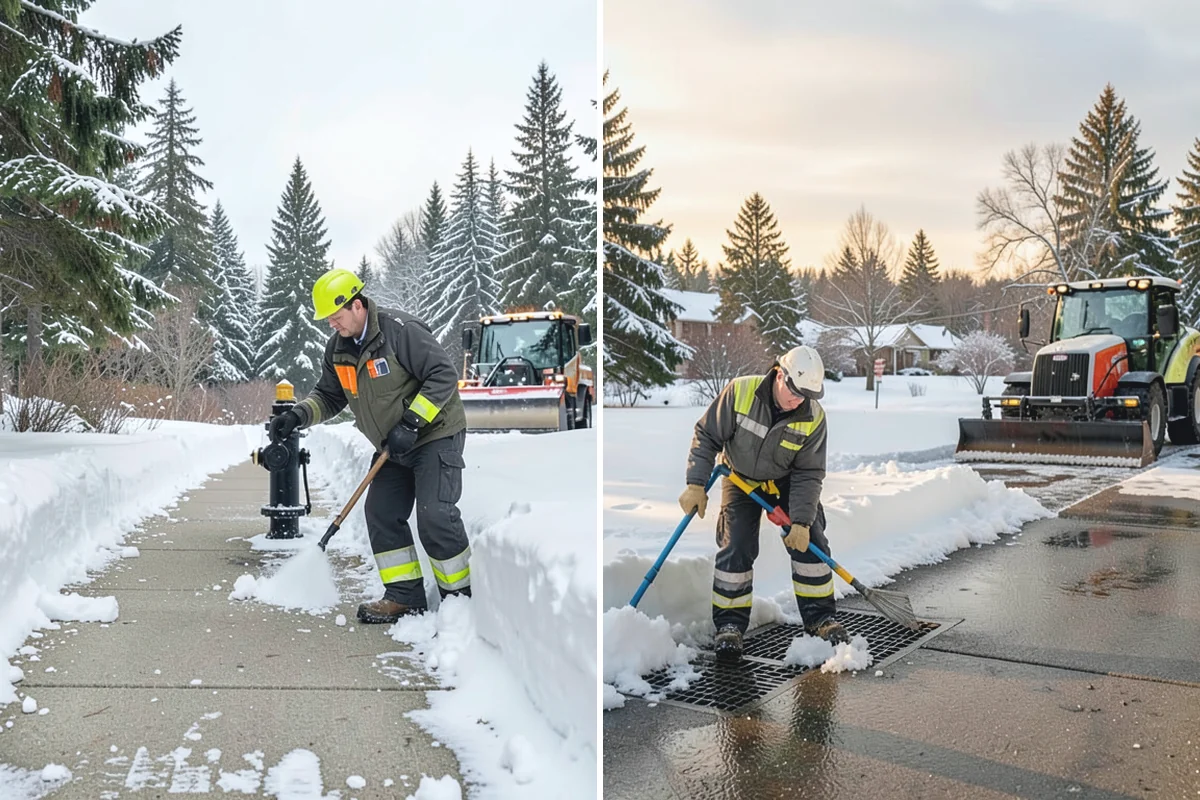 HOA Snow Hauling in Buckley, Pierce County, WA - We review pile locations and blocked areas with the board