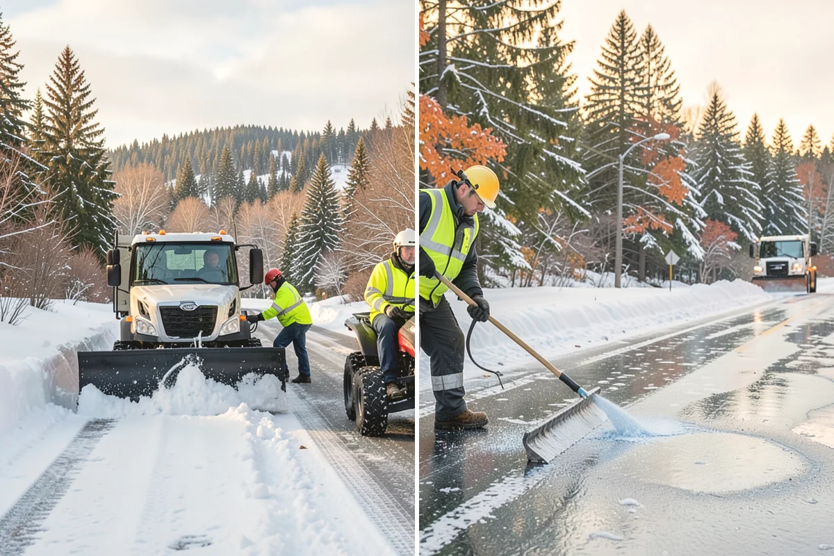 HOA Snow Hauling in Burien, King County, WA - We review pile locations and blocked areas with the board