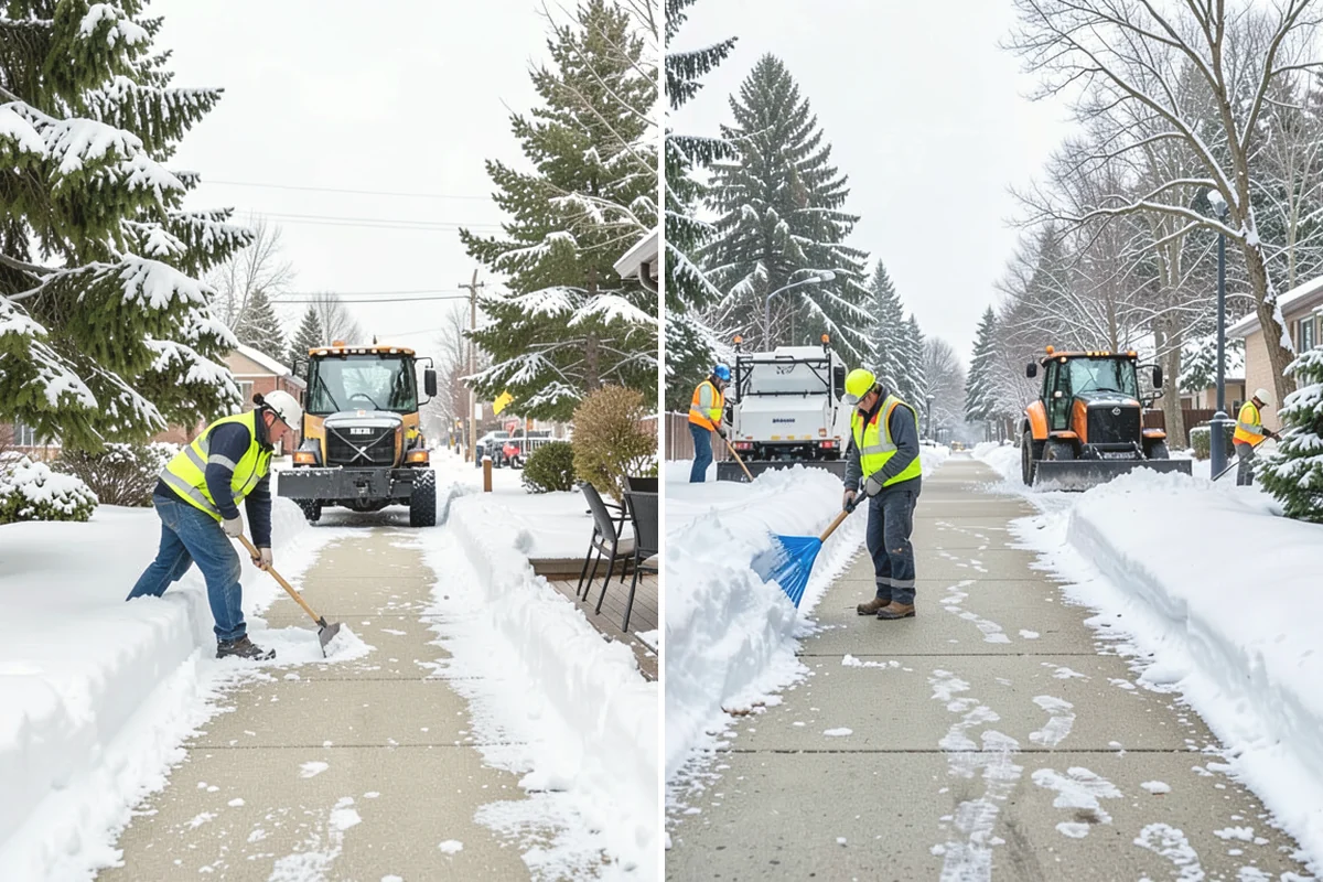 HOA Snow Hauling in Carnation, King County, WA - We review pile locations and blocked areas with the board
