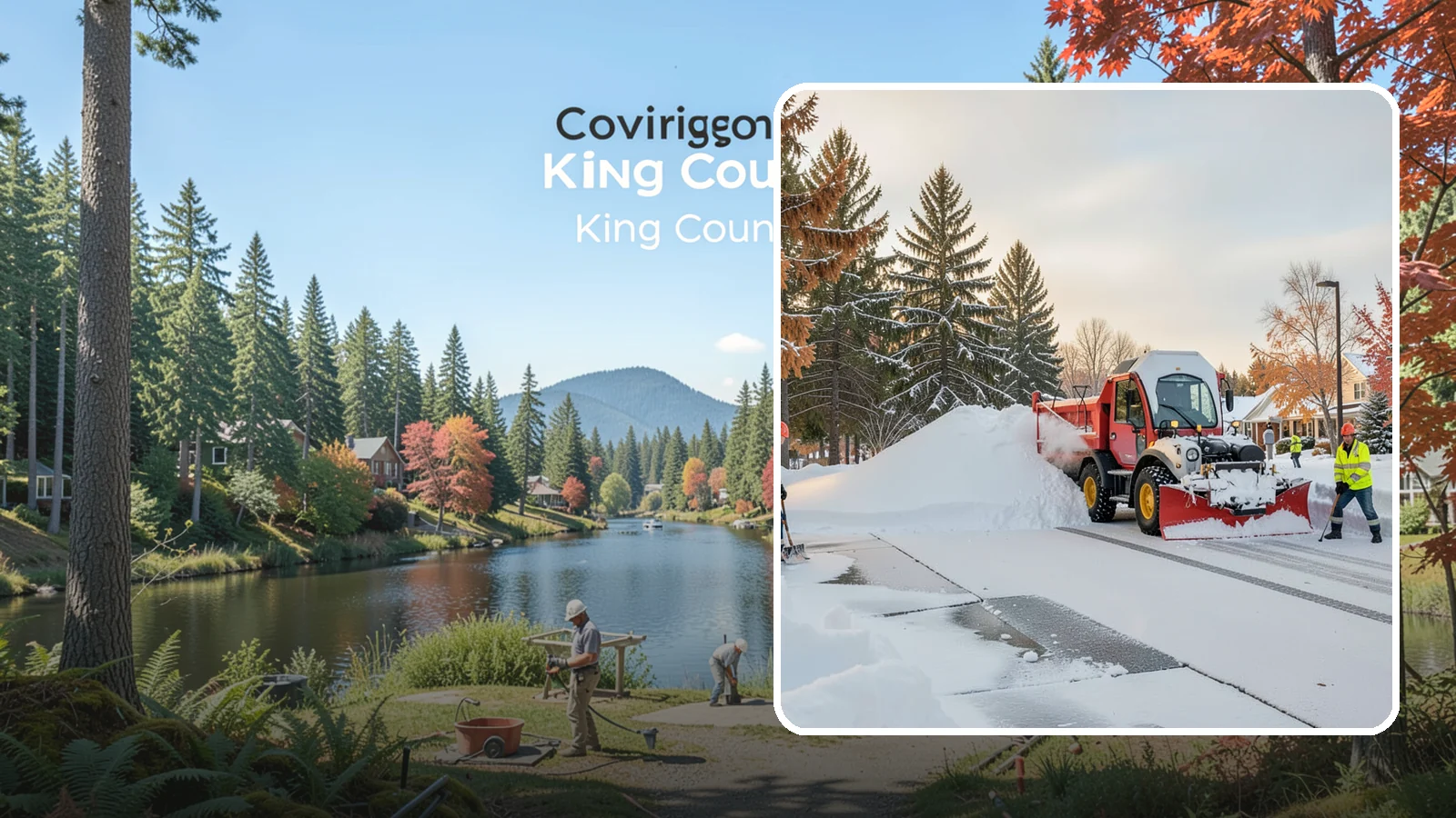 HOA Snow Hauling in Covington, King County, WA - We haul snow out of HOA communities when piled accumulation starts blocking parking, drives, and common areas.