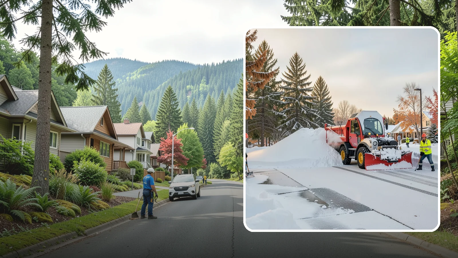 HOA Snow Hauling in Darrington, Snohomish County, WA - We haul snow out of HOA communities when piled accumulation starts blocking parking, drives, and common areas.