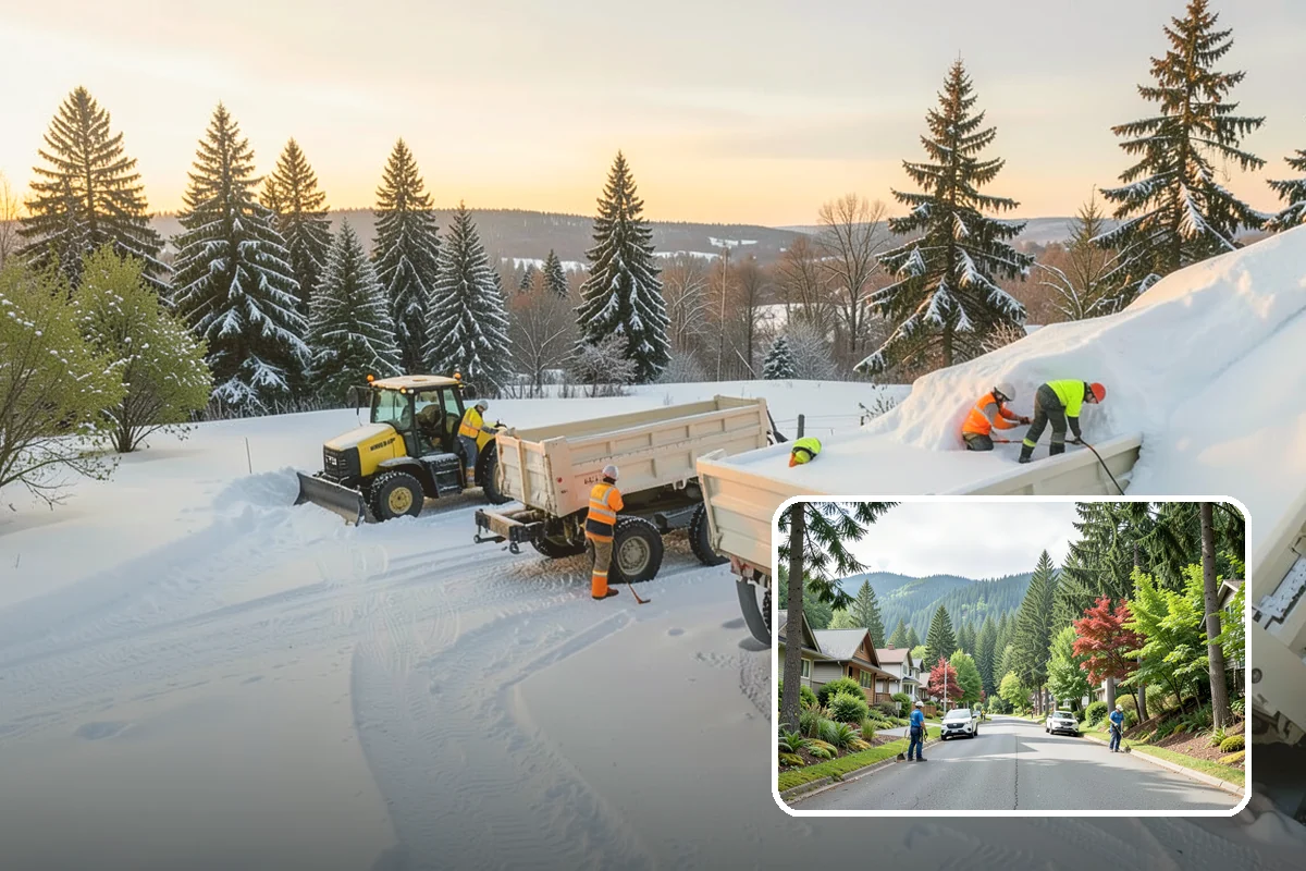HOA Snow Hauling in Darrington, Snohomish County, WA - Reclaims guest parking lost to plow piles