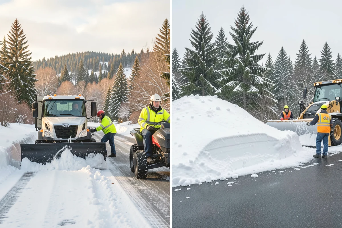 HOA Snow Hauling in Duvall, King County, WA - We review pile locations and blocked areas with the board