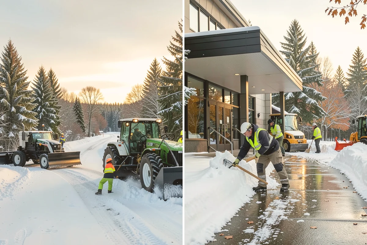 HOA Snow Hauling in Eatonville, Pierce County, WA - We review pile locations and blocked areas with the board
