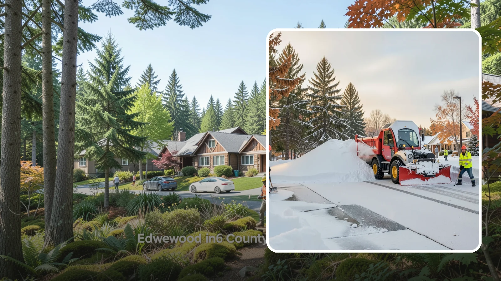 HOA Snow Hauling in Edgewood, Pierce County, WA - We haul snow out of HOA communities when piled accumulation starts blocking parking, drives, and common areas.