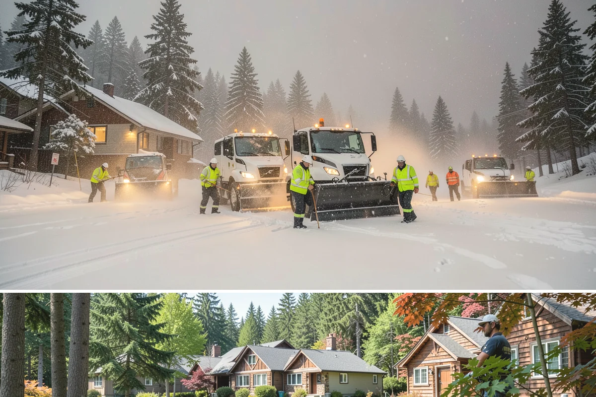 HOA Snow Hauling in Edgewood, Pierce County, WA - HOA hauling is scheduled after repeated snowfalls fill the common lots or when thaw-refreeze cycles harden the piles into lasting...