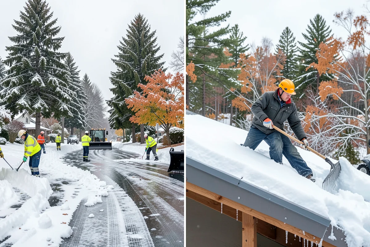 HOA Snow Hauling in Enumclaw, King County, WA - We review pile locations and blocked areas with the board