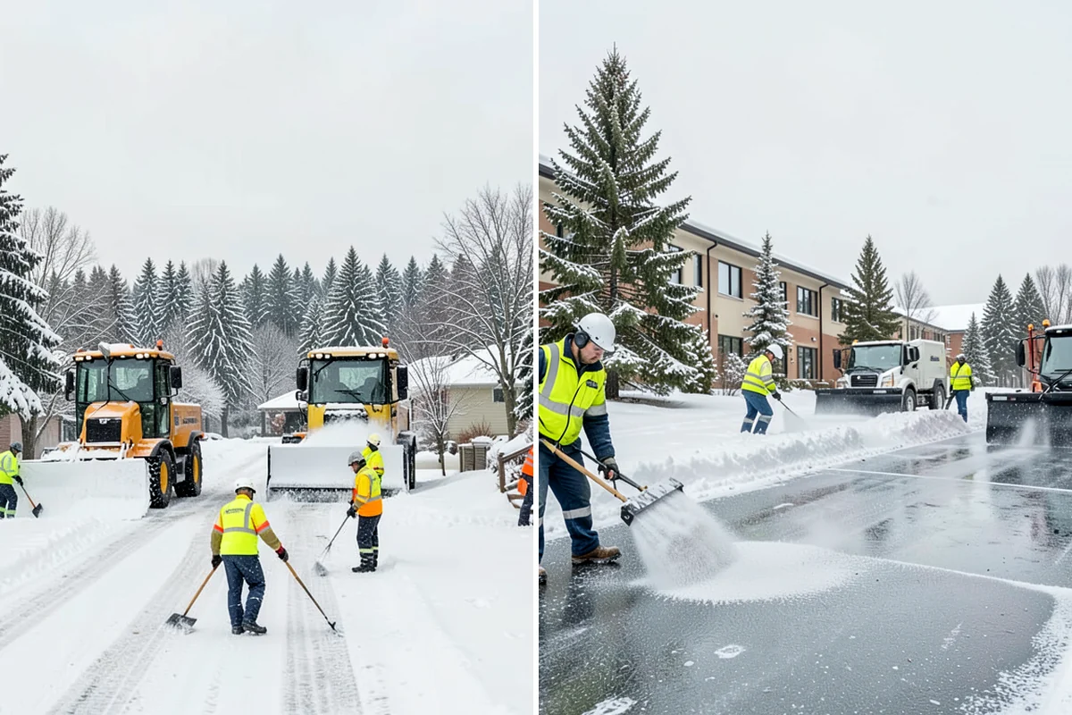 HOA Snow Hauling in Federal Way, King County, WA - We review pile locations and blocked areas with the board
