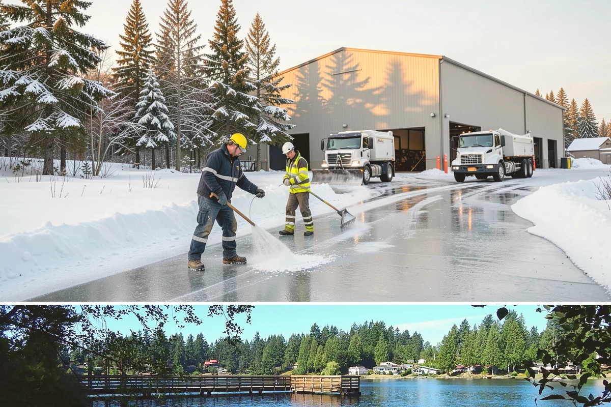 HOA Snow Hauling in Federal Way, King County, WA - HOA hauling is scheduled after repeated snowfalls fill the common lots or when thaw-refreeze cycles harden the piles into lasting...