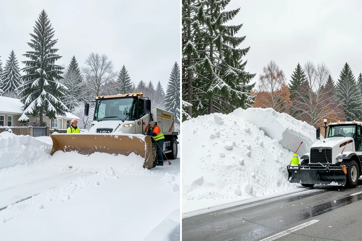 HOA Snow Hauling in Fircrest, Pierce County, WA - We review pile locations and blocked areas with the board