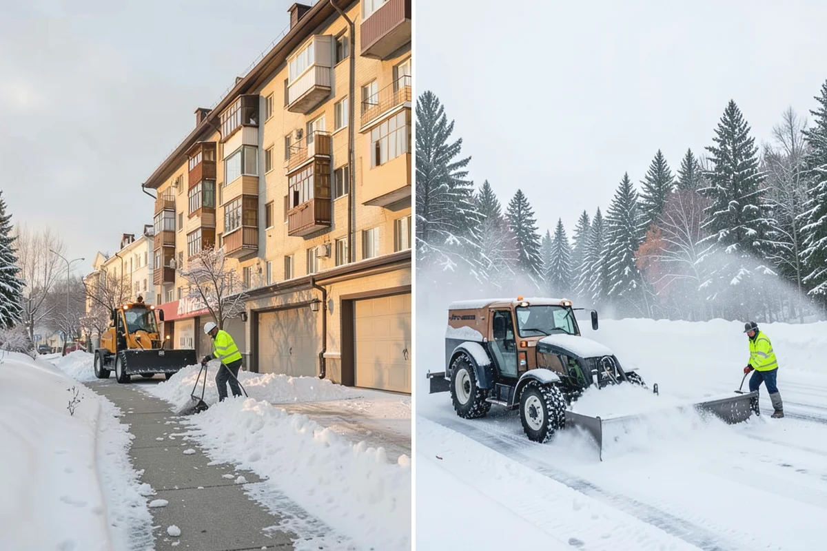 HOA Snow Hauling in Gold Bar, Snohomish County, WA - We review pile locations and blocked areas with the board