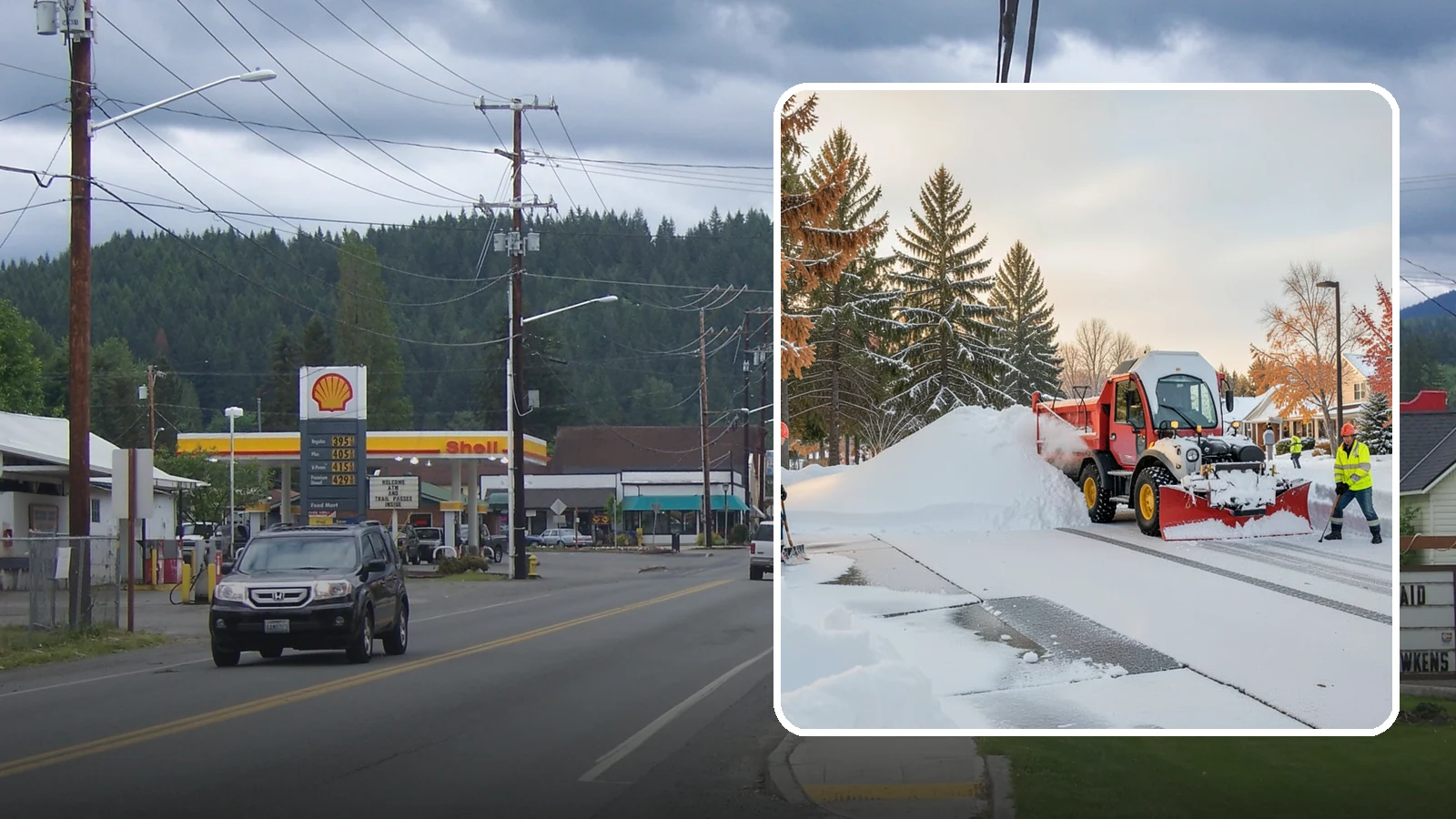 HOA Snow Hauling in Granite Falls, Snohomish County, WA - We haul snow out of HOA communities when piled accumulation starts blocking parking, drives, and common areas.