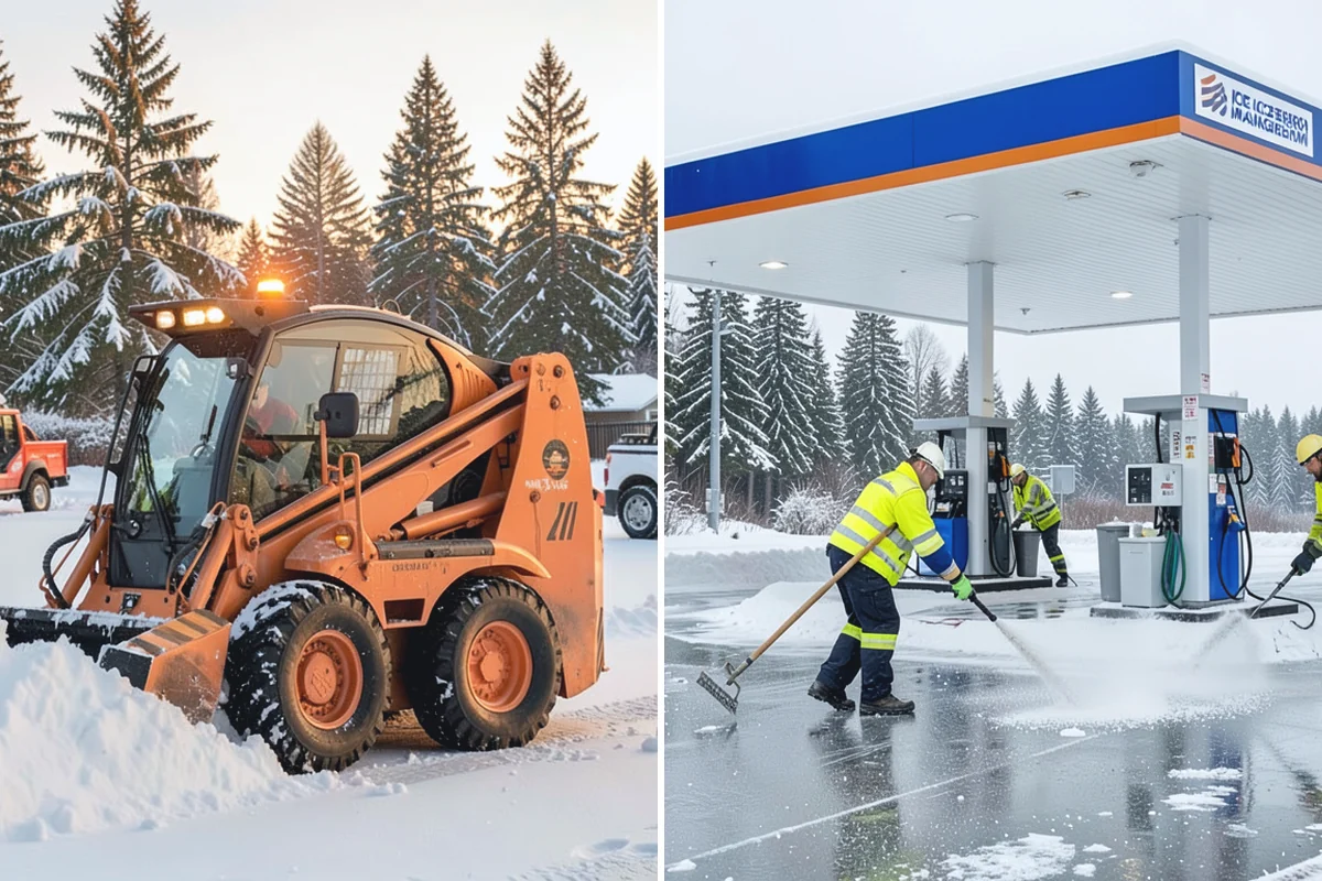 HOA Snow Hauling in Hamilton, Skagit County, WA - We review pile locations and blocked areas with the board