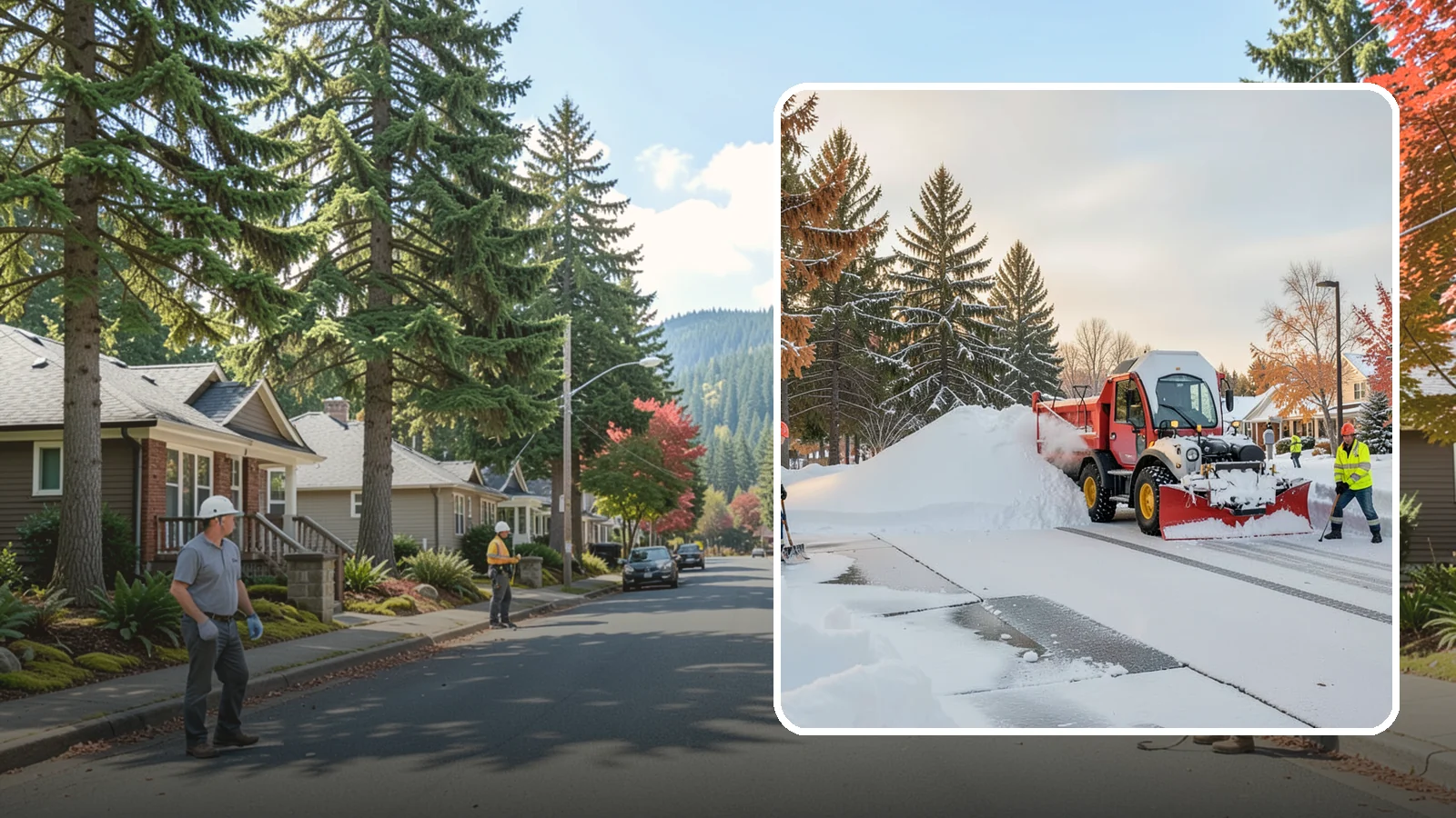 HOA Snow Hauling in Hunts Point, King County, WA - We haul snow out of HOA communities when piled accumulation starts blocking parking, drives, and common areas.