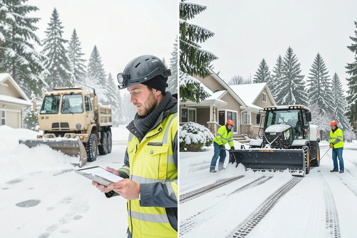 HOA Snow Hauling in Issaquah, King County, WA - We review pile locations and blocked areas with the board